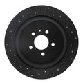 R1 13-14 Ford Mustang Rear Right Drilled & Slotted Black Brake Rotor