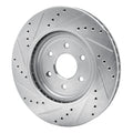 R1 08-11 Nissan Pathfinder Front Left Drilled & Slotted Silver Brake Rotor
