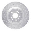 R1 13-19 Mercedes-Benz GL350 Front Left Drilled & Slotted Silver Brake Rotor