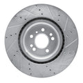 R1 13-19 Mercedes-Benz GL350 Front Left Drilled & Slotted Silver Brake Rotor