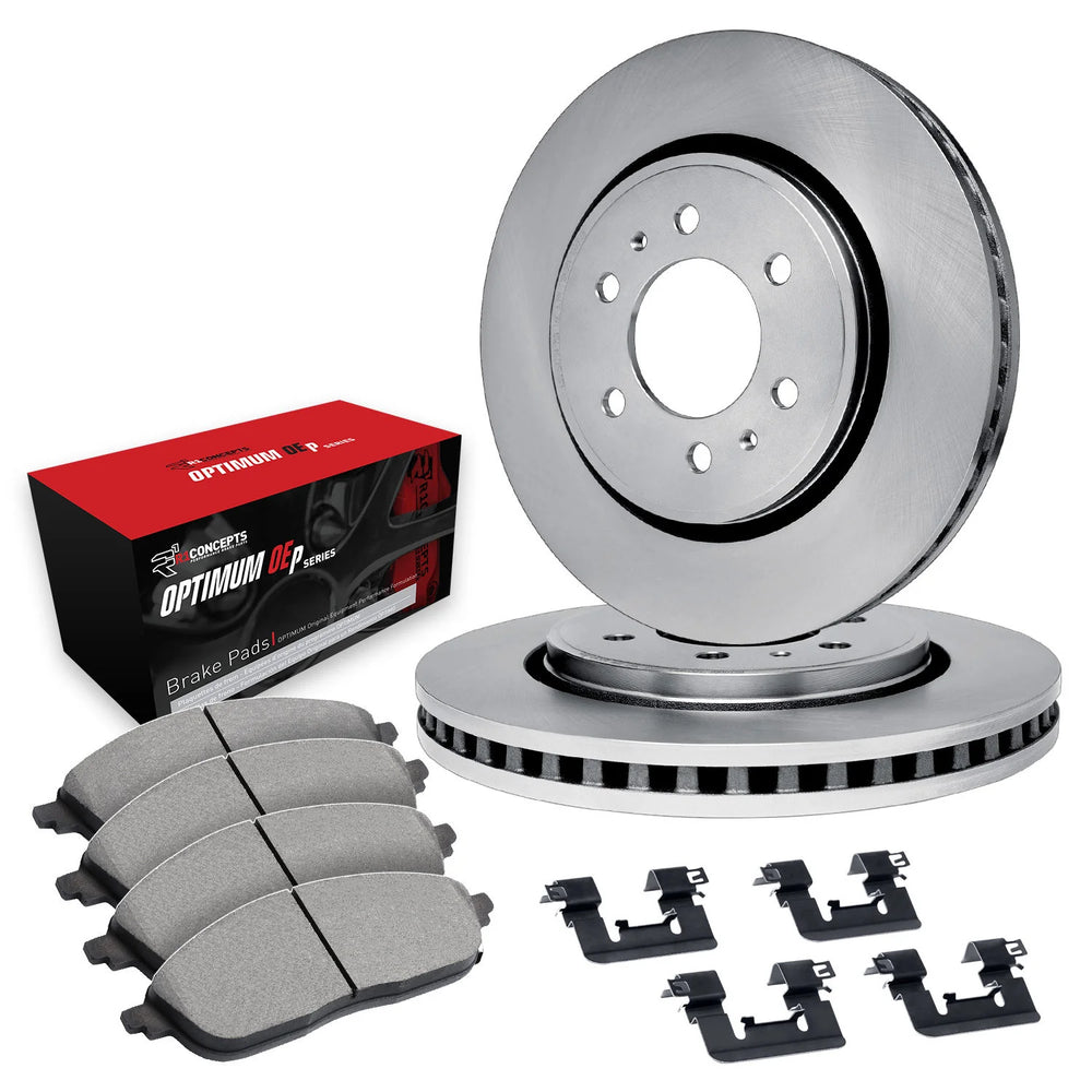R1 95-04 Toyota 4Runner Front Brake Rotor Set w/Optimum OE Pads and Hardware
