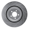 R1 Concepts Brake Rotor Drilled and Slotted Silver Fits Chrysler 300