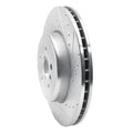 R1 Concepts Brake Rotor Drilled and Slotted Silver Fits BMW 530i