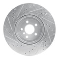 R1 Concepts Brake Rotor Drilled and Slotted Silver Fits BMW 530i