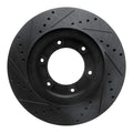 R1 93-97 Lexus LX450 Front Right Drilled & Slotted Black Brake Rotor
