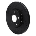 R1 14-20 Acura RLX Front Left Drilled & Slotted Black Brake Rotor