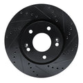 R1 07-09 Hyundai Santa Fe Front Right Drilled & Slotted Black Brake Rotor
