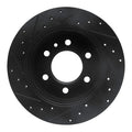 R1 06-18 Dodge Sprinter 2500 Rear Right Drilled & Slotted Black Brake Rotor