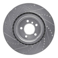 R1 Concepts Brake Rotor Drilled and Slotted Silver Fits Land Rover