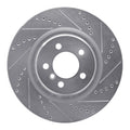 R1 Concepts Brake Rotor Drilled and Slotted Silver Fits Land Rover