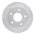 R1 Concepts Brake Rotor Drilled and Slotted Silver Fits Dodge Ram