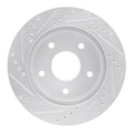 R1 Concepts Brake Rotor Drilled and Slotted Silver Fits Dodge Ram