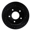 R1 90-02 Chevrolet ASTRO Front Right Drilled & Slotted Black Brake Rotor
