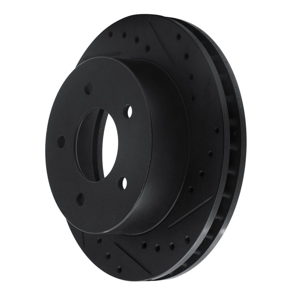 R1 90-02 Chevrolet ASTRO Front Right Drilled & Slotted Black Brake Rotor