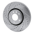 R1 03-11 Saab 9-3 Front Left Drilled Black Brake Rotor