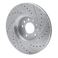 R1 03-11 Saab 9-3 Front Left Drilled Black Brake Rotor