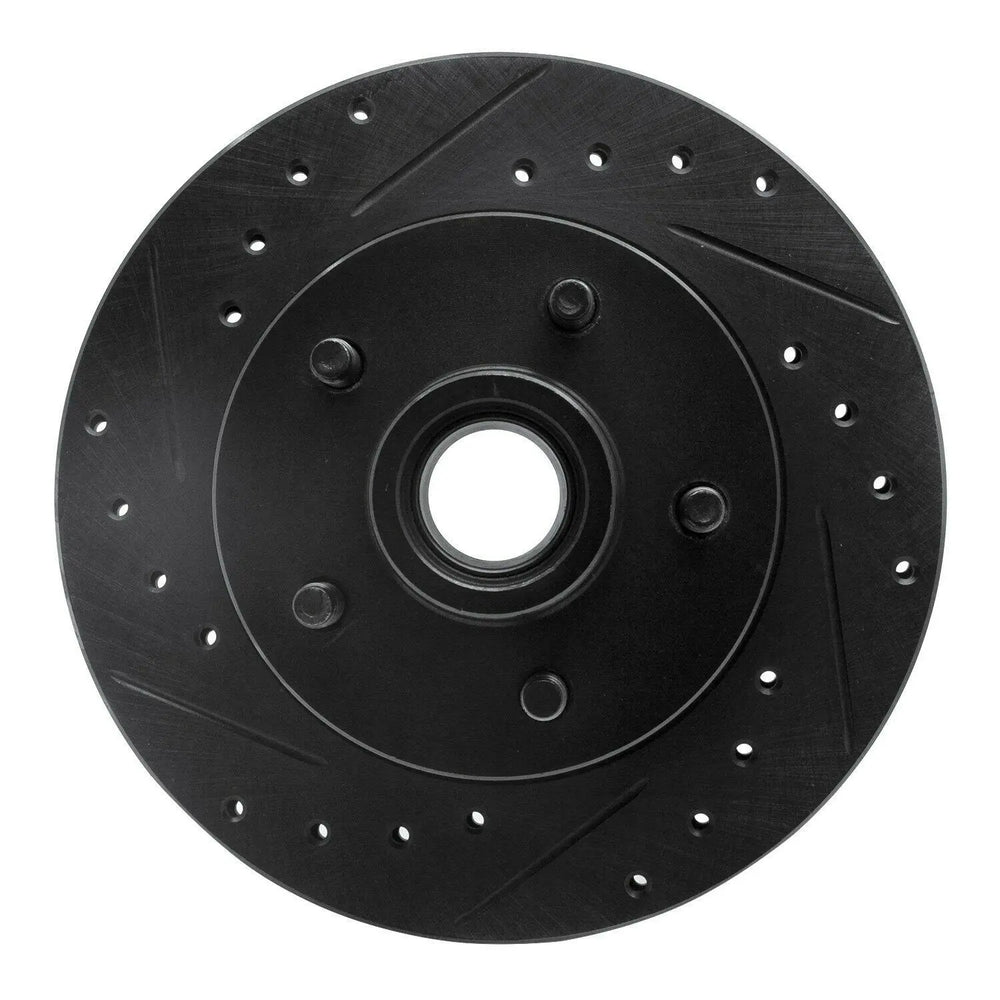R1 86-92 Ford Bronco II Front Left Drilled Black Brake Rotor