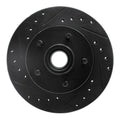 R1 86-92 Ford Bronco II Front Left Drilled Black Brake Rotor