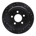 R1 87-95 Porsche 944 Except Turbo Front Left Drilled & Slotted Black Brake Rotor