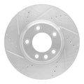 R1 Concepts Brake Rotor Drilled and Slotted Silver Fits Audi Q7