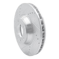 R1 03-15 Audi Q7 Right Front Drilled & Slotted Silver Brake Rotor