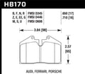 Motorsports Brake Pads Porsche Blue 9012