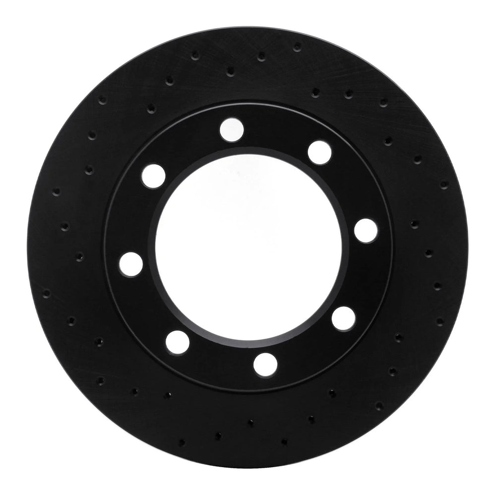 R1 71-91 Chevrolet C30 Pickup Front Left Drilled Black Brake Rotor