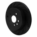 R1 08-12 Land Rover LR2 Rear Left Drilled & Slotted Black Brake Rotor