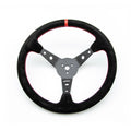 SUEDE DISHED STEERING WHEEL 15 BLACK
