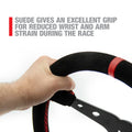 SUEDE DISHED STEERING WHEEL 15 BLACK