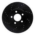 R1 03-11 Ford Crown Victoria Front Left Drilled & Slotted Black Brake Rotor