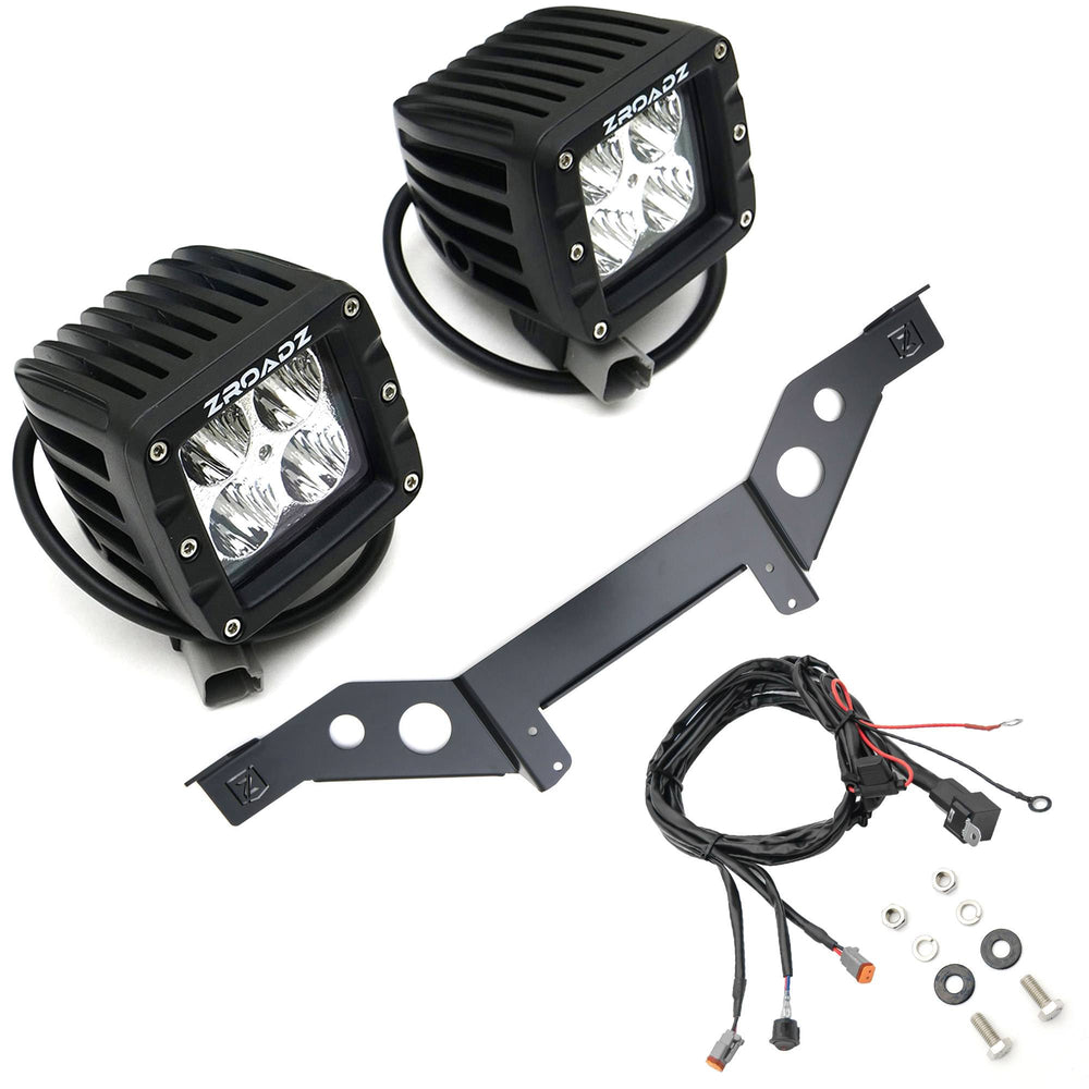 ~(7 lbs. 43X7X7)~ Rear Tire Carrier Bracket To Mount (2) 3IN Cube LED Work Lights Or Similar Fits Up To 32IN Tire No Cut No Drill Installation Black Powder Coated Bracket Only