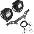 ~(7 lbs. 43X7X7)~ Rear Tire Carrier Bracket To Mount (2) 3IN Cube LED Work Lights Or Similar Fits Up To 32IN Tire No Cut No Drill Installation Black Powder Coated Bracket Only
