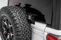 ~(7 lbs. 43X7X7)~ Rear Tire Carrier Bracket To Mount (2) 3IN Cube LED Work Lights Or Similar Fits Up To 32IN Tire No Cut No Drill Installation Black Powder Coated Bracket Only