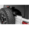 ~(7 lbs. 43X7X7)~ Rear Tire Carrier Bracket To Mount (2) 3IN Cube LED Work Lights Or Similar Fits Up To 32IN Tire No Cut No Drill Installation Black Powder Coated Bracket Only