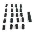 1/2INBLACK ALUMINUM RACING LUG NUTS SMALL DIA CLAMSELL KIT (20 LUGS & 1 KEY)
