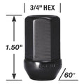 Gorilla Aluminum Closed End Black Lug Nuts 12x1.50 Universal