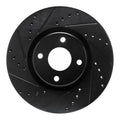 R1 18-22 Ford Ecosport Front Left Drilled & Slotted Black Brake Rotor