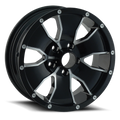 TRAILER WHEELS14 BLACK/MACHINED FACE 15X6 5114.3 0MM 83.82MM