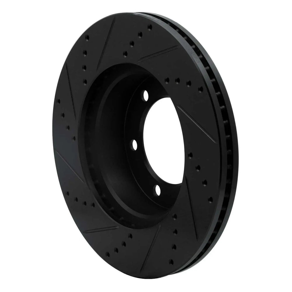 R1 00-07 Toyota SEQUOIA Front Right Drilled & Slotted Black Brake Rotor
