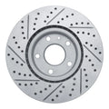 R1 14-19 Chevrolet Corvette Front Right Drilled & Slotted Geo-Carbon Rotor