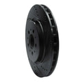 R1 04-07 Volvo V70 Rear Right Drilled & Slotted Black Brake Rotor