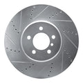 R1 Concepts Brake Rotor Drilled and Slotted Silver Fits BMW 335i