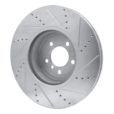 R1 Concepts Brake Rotor Drilled and Slotted Silver Fits BMW 335i