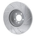 R1 Concepts Brake Rotor Drilled and Slotted Silver Fits BMW 335i