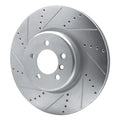R1 Concepts Brake Rotor Drilled and Slotted Silver Fits BMW 335i