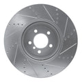 R1 Concepts Brake Rotor Drilled and Slotted Silver Fits BMW 335i