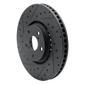 R1 07-11 Lexus GS350 Left Front Drilled & Slotted Black Brake Rotor