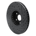 R1 07-11 Lexus GS350 Left Front Drilled & Slotted Black Brake Rotor