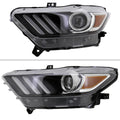 LEFT SIDE PROJECTOR HEADLIGHT WITH MATTE BLACK HOUSING AND CLEAR LENS
